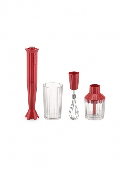 Alessi, Set frullatore a immersione Pliss rosso